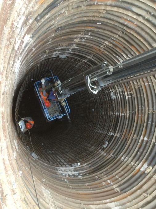 Fundación profunda tipo túnel liner